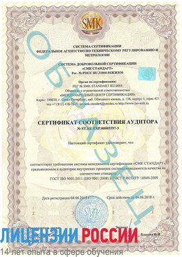 Образец сертификата соответствия аудитора №ST.RU.EXP.00005397-3 Железногорск-Илимский Сертификат ISO/TS 16949
